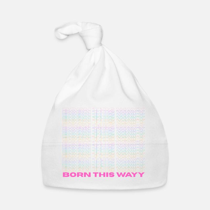 Fierté / CSD / Design LGBTQ+ « Born this way » Bonnet bio Bébé