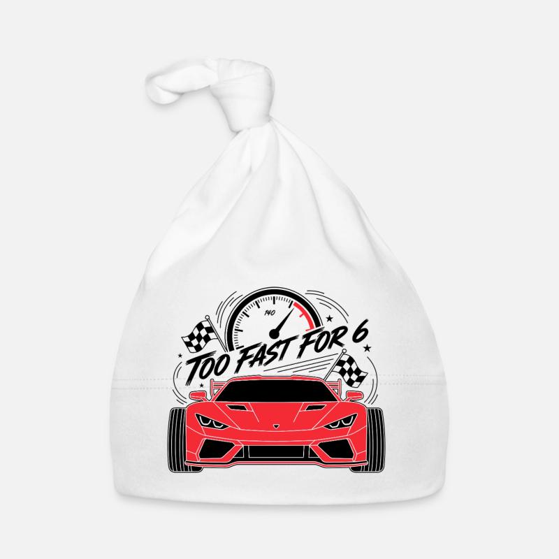 Trop rapide pour 6 voitures de course rouges Bonnet bio Bébé