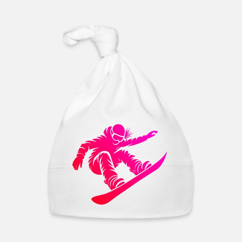 Attention snowboard fans simple statement for Organic Baby Cap