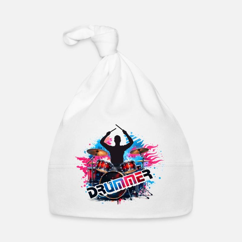 Drummer Power Splash Design  Baby Bio-Mütze