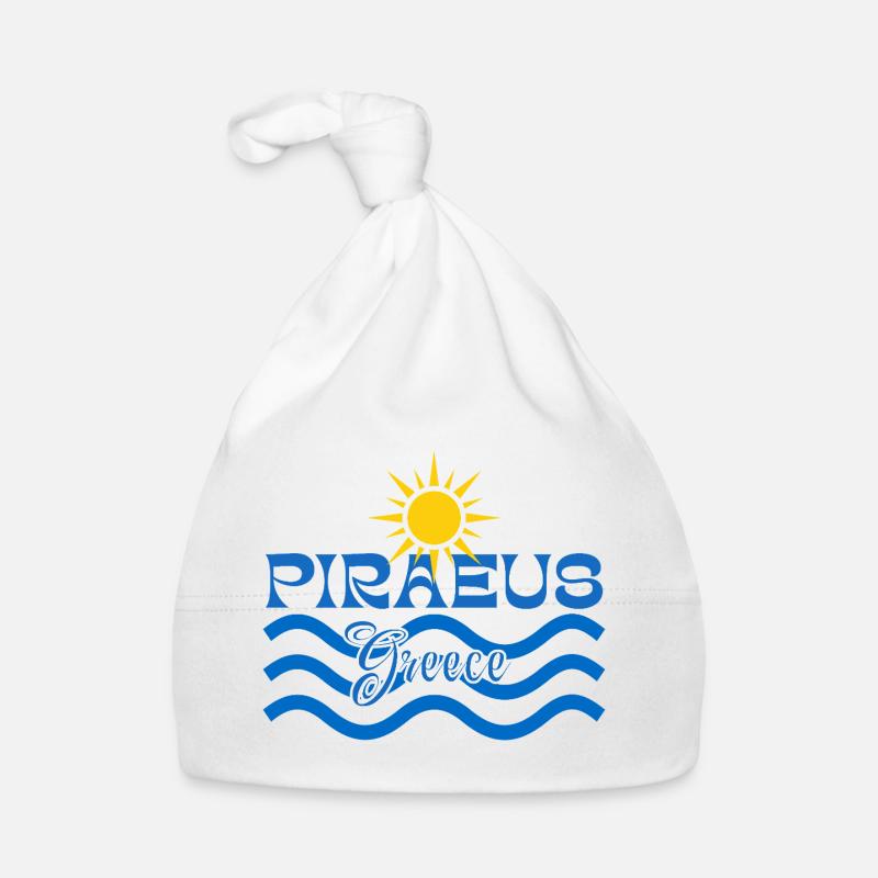 Piraeus Greece Sun & Sea Waves  Organic Baby Cap