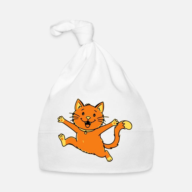 Saut de chat de dessin animé joyeux Bonnet bio Bébé