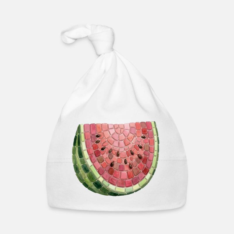 Mosaïque de pastèque - Cadeau d’art d’été Bonnet bio Bébé