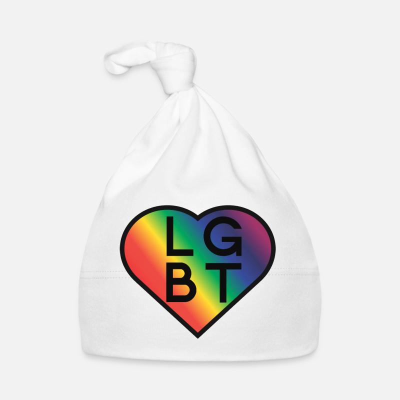 LGBT Rainbow Heart Pride Design Baby Bio-Mütze