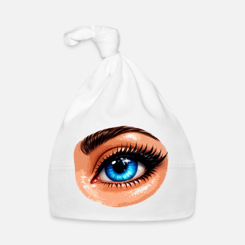 Blue Eye Illustration Pop Art Aura Bonnet bio Bébé