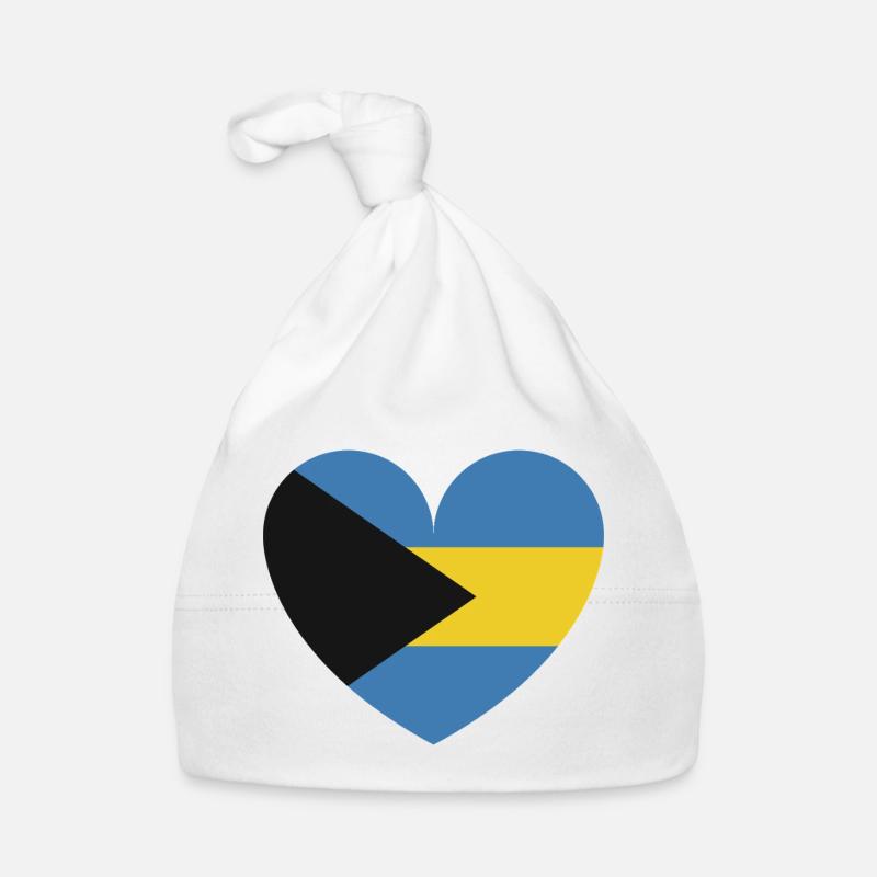 Heart Bahamas Flag Organic Baby Cap
