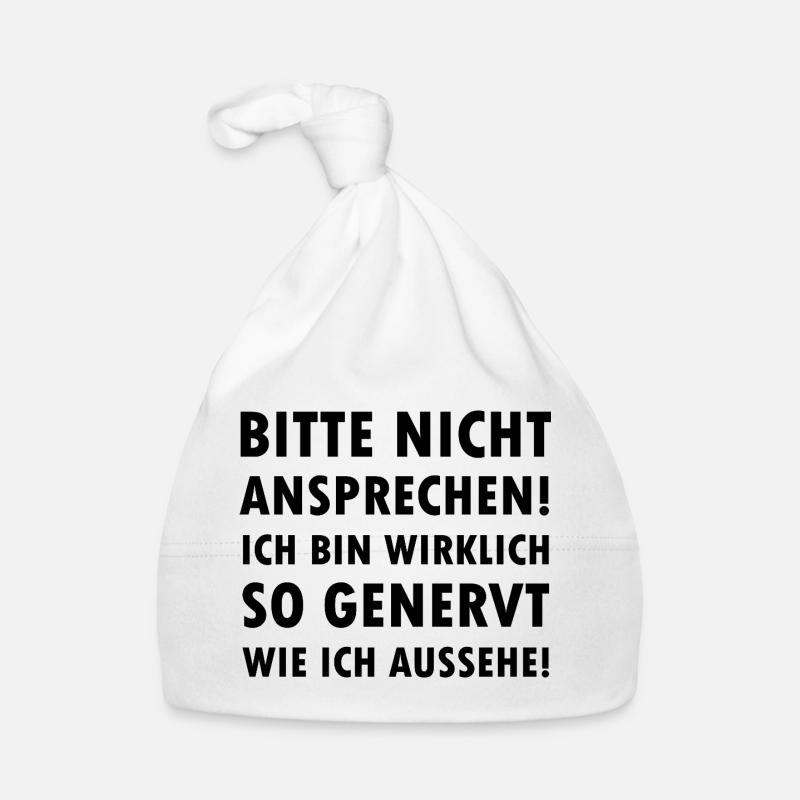 Bitte nicht ansprechen ich bin genervt Spruch Baby Bio-Mütze