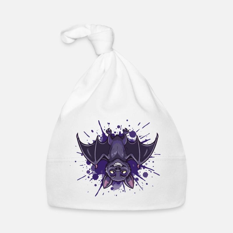Night Bat Purple Splash Organic Baby Cap