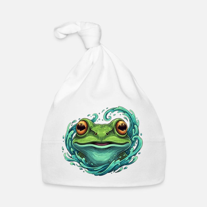 Wave Frog Pop Art Illustration Bonnet bio Bébé