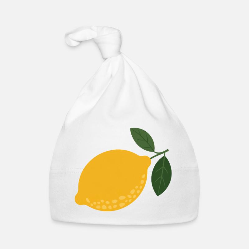 Golden Lemon Sketch Organic Baby Cap