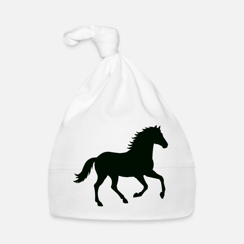 Silhouette de cheval au galop Bonnet bio Bébé