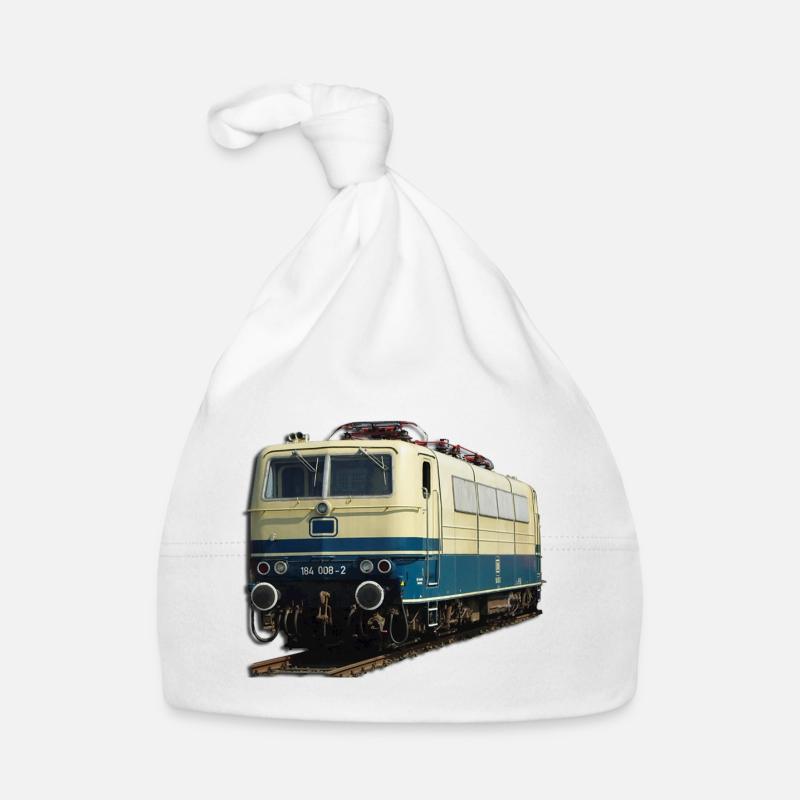 Locomotive DB184 - Bonnet bio Bébé - blanc