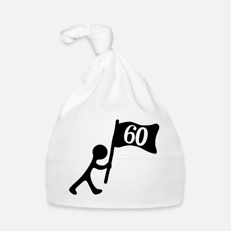 anniversaire 60 ans - Bonnet bio Bébé - blanc