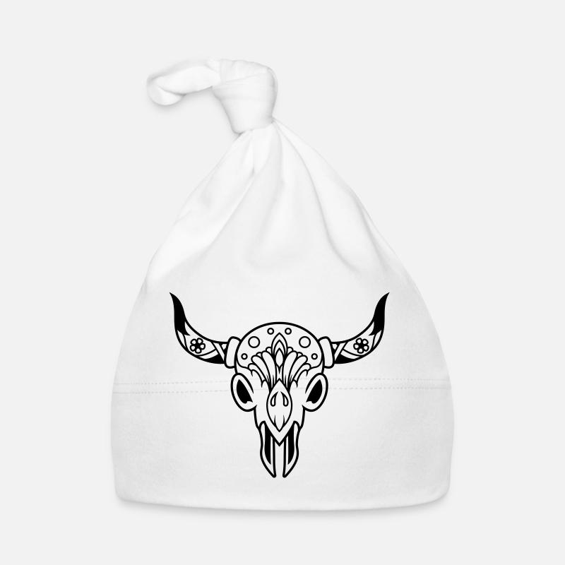 Schädel mit Hörnern Baby Bio-Mütze