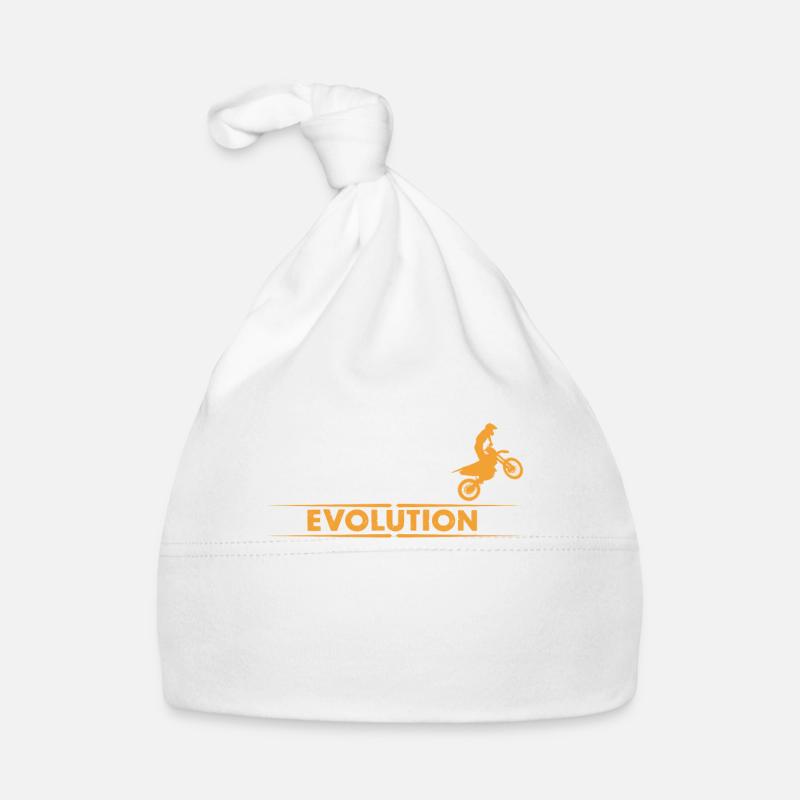 Motocross Evolution - orange/weiss - Organic Baby Cap - white