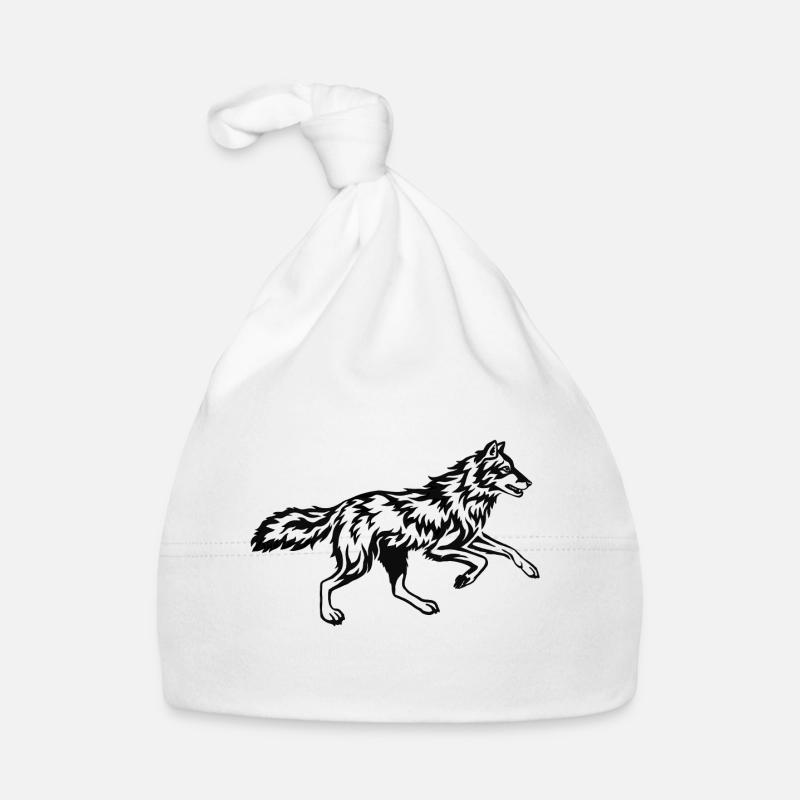 Running Wolf Tribal Flame Organic Baby Cap