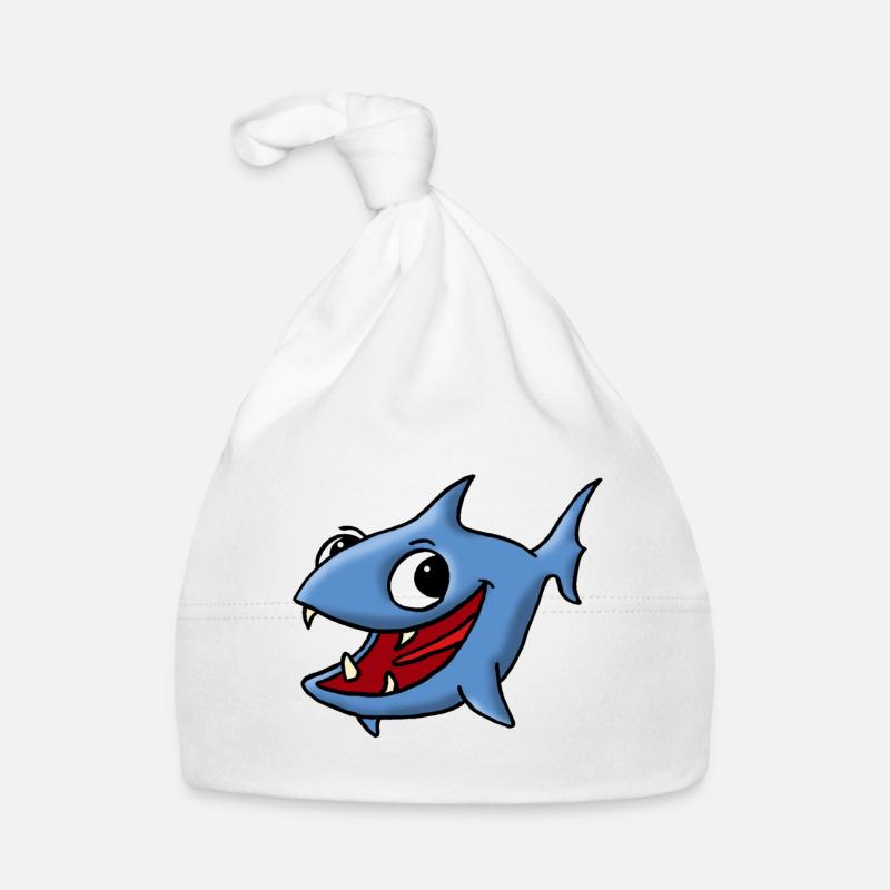 Blue Fish - Bonnet bio Bébé - blanc