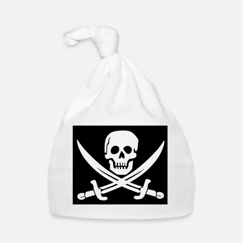 Crâne et épées Pirate Emblem Bonnet bio Bébé