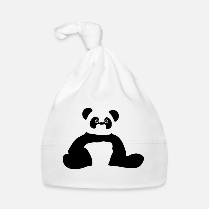 Panda panda - Bonnet bio Bébé - blanc