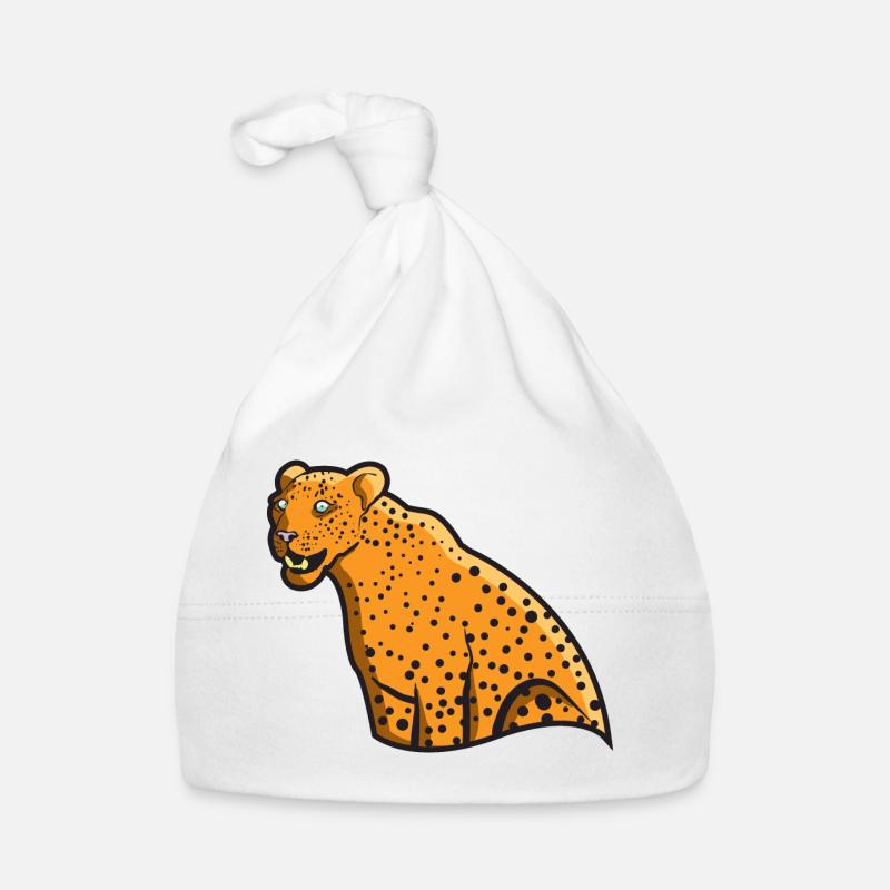 Léopard gros chat chat sauvage idée cadeau faune Bonnet bio Bébé