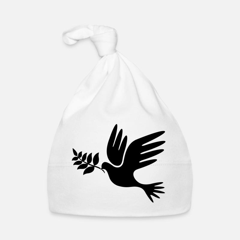 paix - Bonnet bio Bébé - blanc