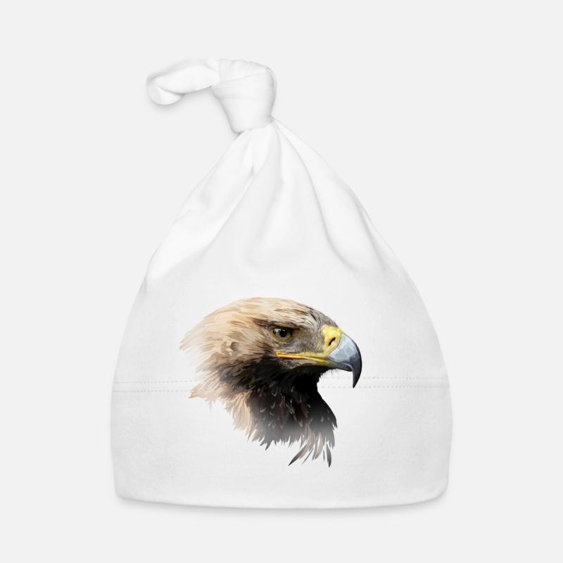 Eagle - Organic Baby Cap - white