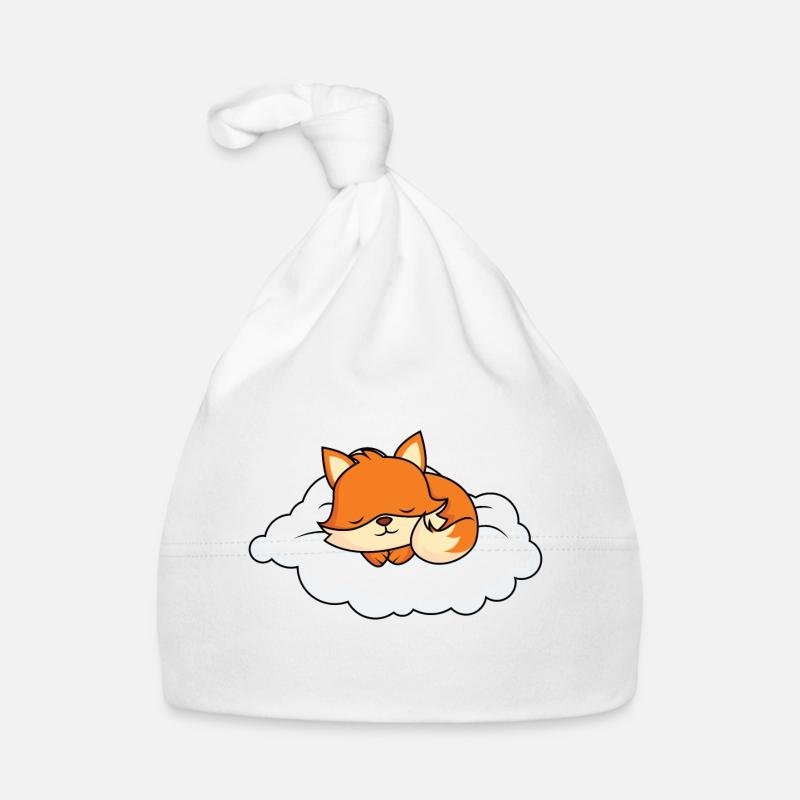 Little fox sleeping on cloud Organic Baby Cap