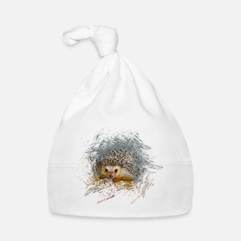 Igel - Baby Bio-Mütze - Weiß
