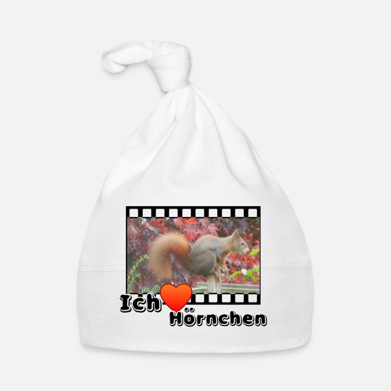 Liebe Tierfreund Eichhoernchen Tiere Spruch - Baby Bio-Mütze - Weiß