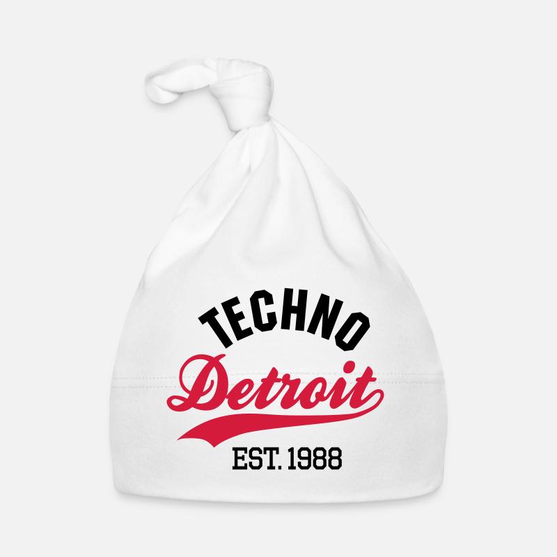 Techno Detroit est.1988 - Bonnet bio Bébé - blanc