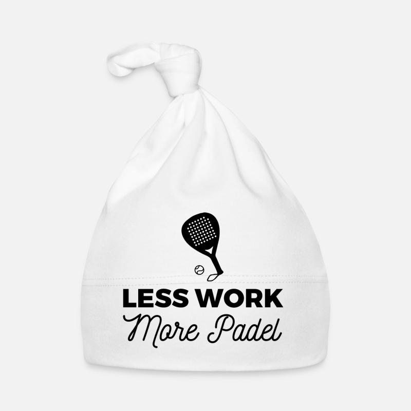Less Work More Padel V1 noir - Bonnet bio Bébé - blanc