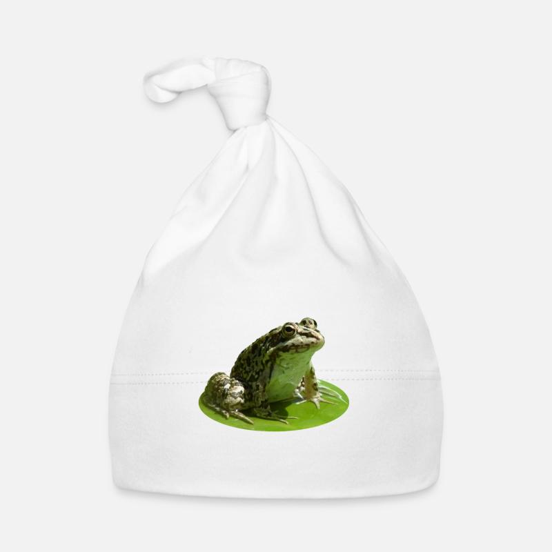 Grenouille - Bonnet bio Bébé - blanc