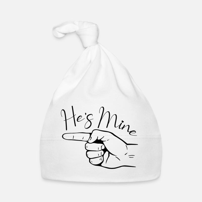 Valentine's Day His Hers Couples - Organic Baby Cap - white