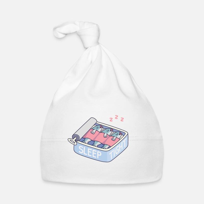 Funny Sleep Tight Sleeping Sardines In A Can Organic Baby Cap