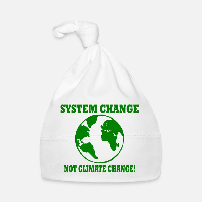 system change not climate change Baby Bio-Mütze