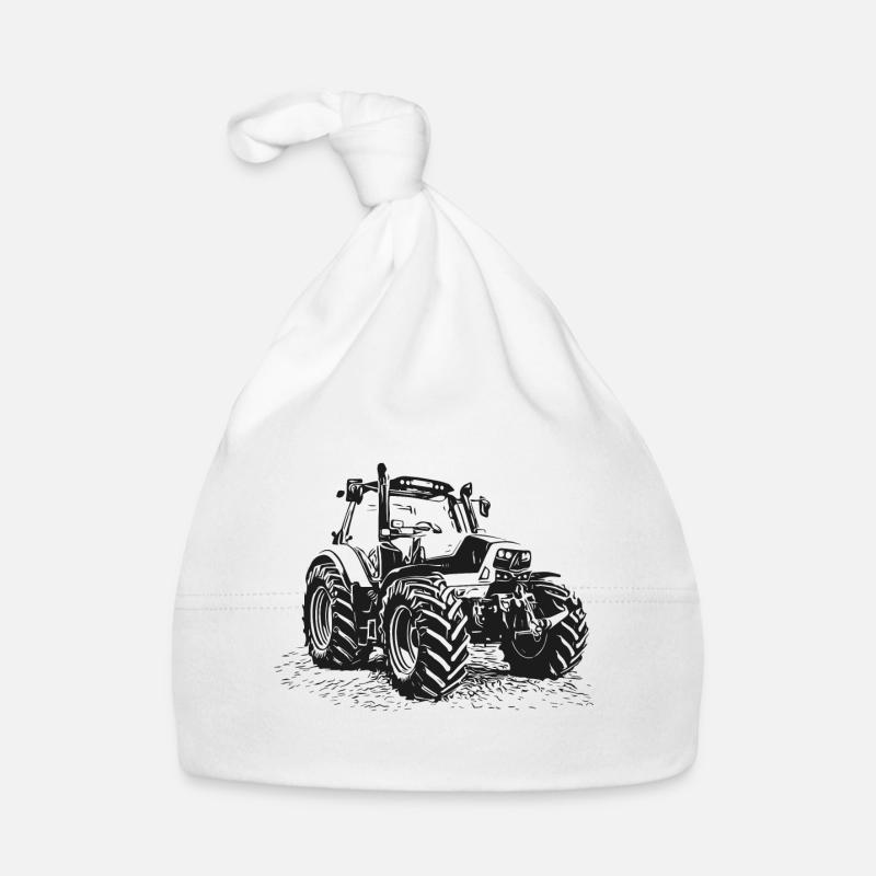 Traktor - Baby Bio-Mütze - Weiß