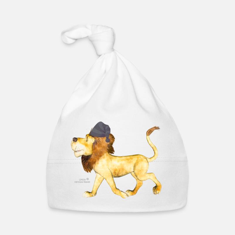 watercolored Lion by Sabina Elisabeth Baby Bio-Mütze