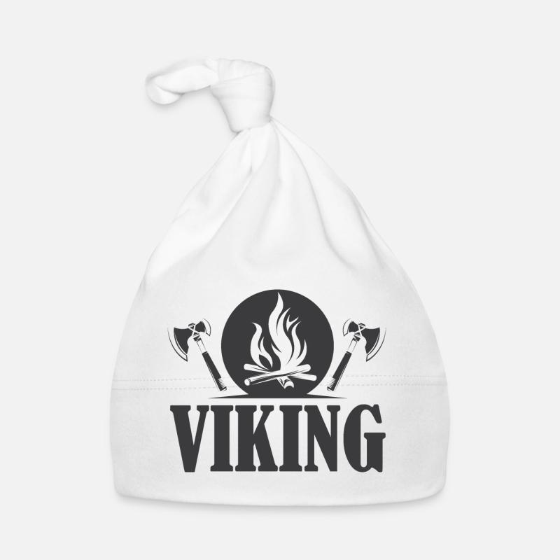 Icône viking hache symbole feu graphique Bonnet bio Bébé