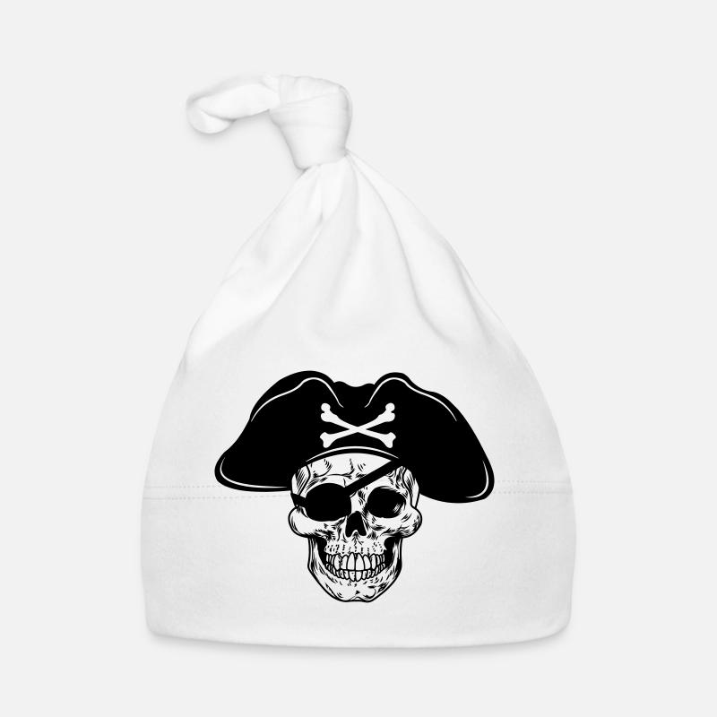 Chapeau de pirate crâne et cache-œil Bonnet bio Bébé