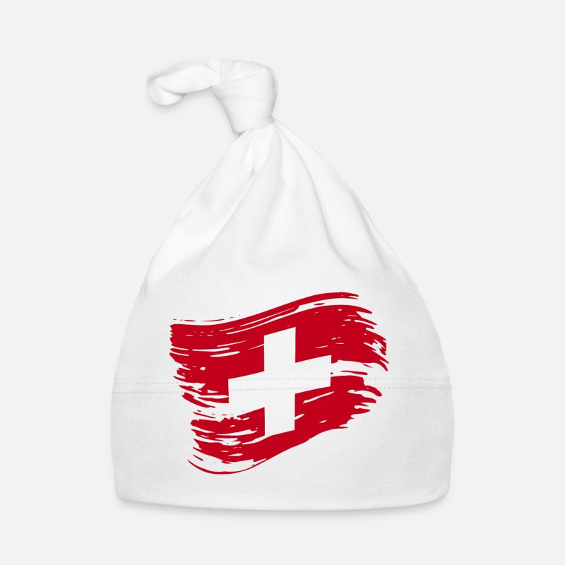 Schweiz Fahne - Schweizer Flagge Baby Bio-Mütze