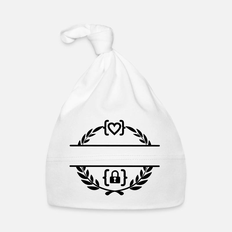 Code avec cœur et code avec cadenas couronne de laurier m Bonnet bio Bébé