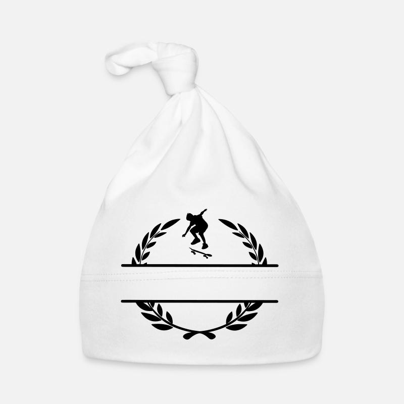 Skateborder dans un monogramme de couronne de laurier Bonnet bio Bébé