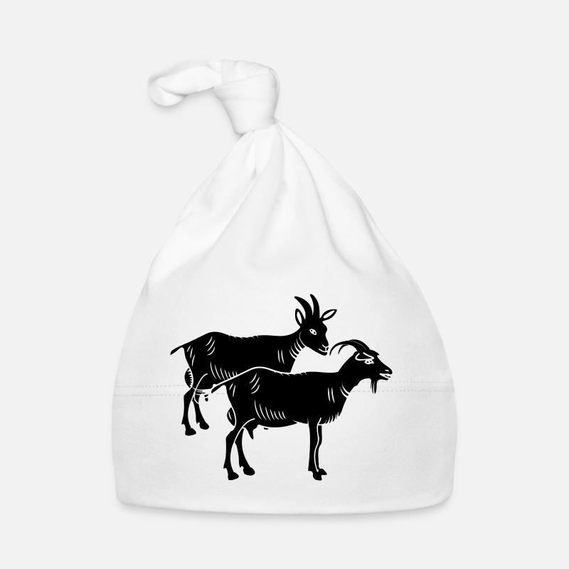 Two goat shadow image Organic Baby Cap