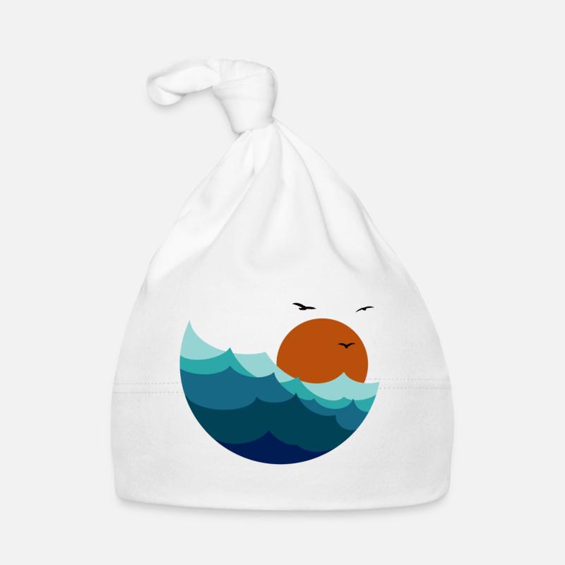 Waves Sunset Organic Baby Cap