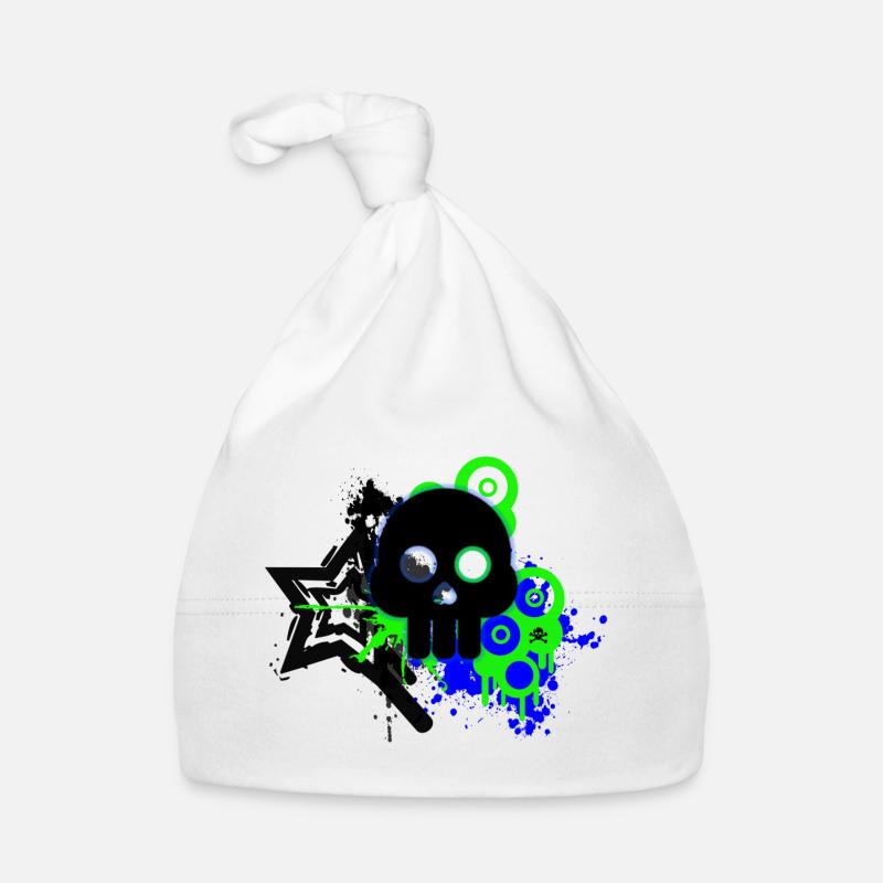 Neon Schädel Spritzer Baby Bio-Mütze