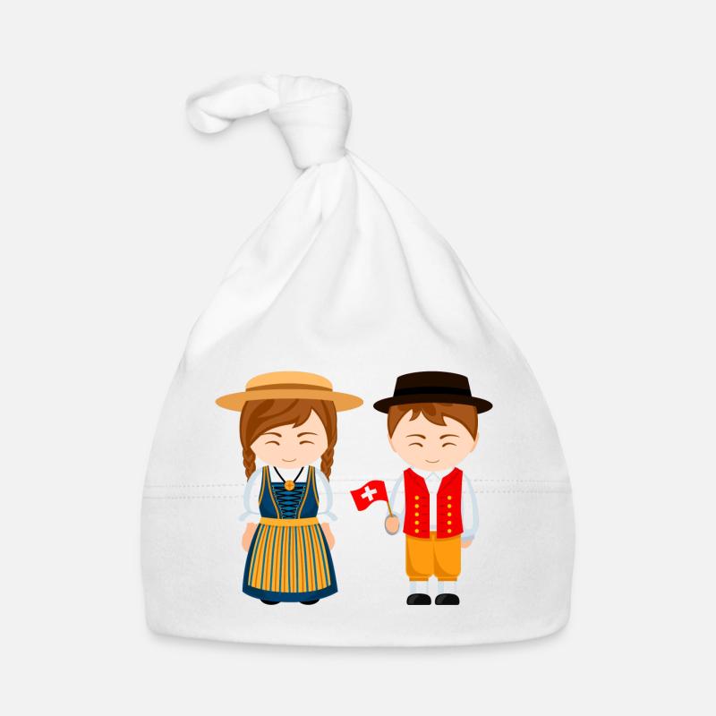 Schweiz, ich bin Schweizer, kleiner Schweizer - Baby Bio-Mütze - Weiß