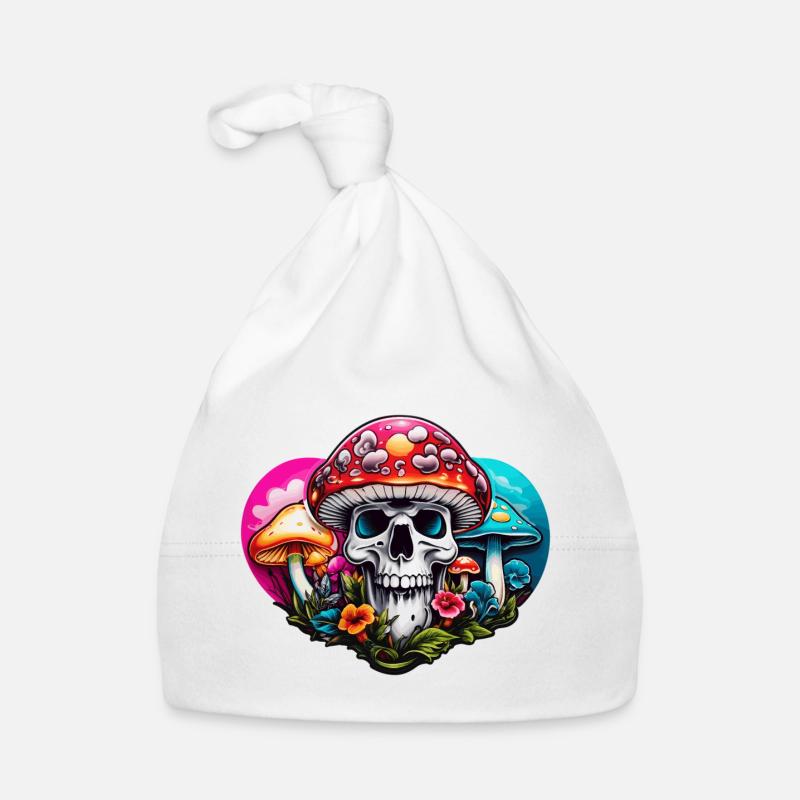 Skull Toadstool Organic Baby Cap