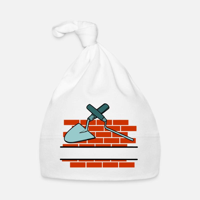 Wall a Joint Nail and trowel text space Organic Baby Cap