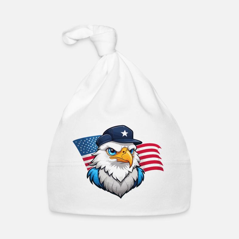 USA Eagle with aviator cap Organic Baby Cap