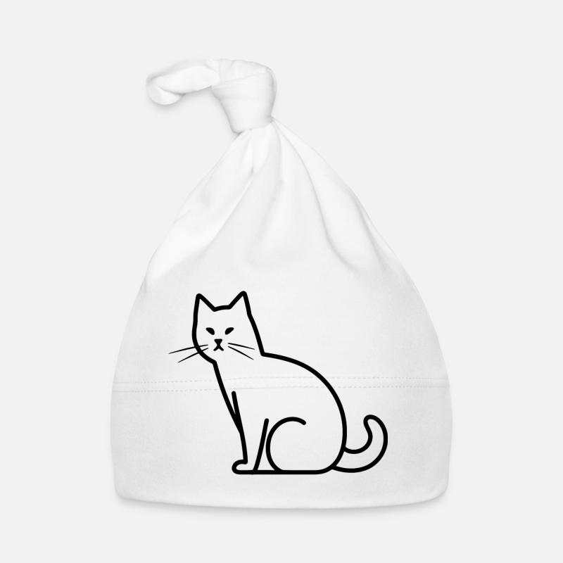 Cat Drawing Organic Baby Cap